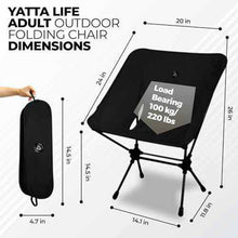 Load image into Gallery viewer, Low Back Ultralight Folding Camping Chairs With Storage Pouch