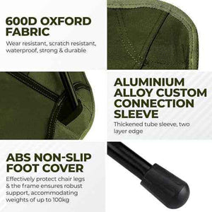 Low Back Ultralight Folding Camping Chairs With Storage Pouch