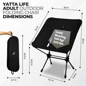 Low Back Ultralight Folding Camping Chairs With Storage Pouch