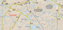 Load image into Gallery viewer, Map with warning label about poor condition of highway or railway tracks
